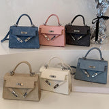 Maxbell Women Top Handle Satchel Fashion Portable Top Handle Bag Small Crossbody Bag Light Blue