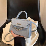 Maxbell Women Top Handle Satchel Fashion Portable Top Handle Bag Small Crossbody Bag Light Blue