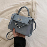 Maxbell Women Top Handle Satchel Fashion Portable Top Handle Bag Small Crossbody Bag Light Blue