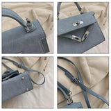 Maxbell Women Top Handle Satchel Fashion Portable Top Handle Bag Small Crossbody Bag Light Blue