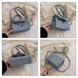 Maxbell Women Top Handle Satchel Fashion Portable Top Handle Bag Small Crossbody Bag Light Blue