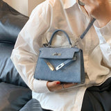 Maxbell Women Top Handle Satchel Fashion Portable Top Handle Bag Small Crossbody Bag Dark Blue
