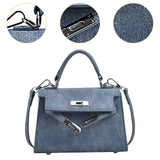 Maxbell Women Top Handle Satchel Fashion Portable Top Handle Bag Small Crossbody Bag Dark Blue
