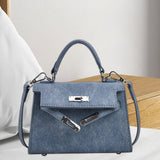 Maxbell Women Top Handle Satchel Fashion Portable Top Handle Bag Small Crossbody Bag Dark Blue