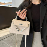 Maxbell Women Top Handle Satchel Fashion Portable Top Handle Bag Small Crossbody Bag Khaki
