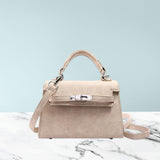 Maxbell Women Top Handle Satchel Fashion Portable Top Handle Bag Small Crossbody Bag Khaki