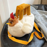 Maxbell Plush Bag Adjustable Strap Cartoon Hen Crossbody Bag for Birthday Gift Party