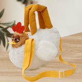 Maxbell Plush Bag Adjustable Strap Cartoon Hen Crossbody Bag for Birthday Gift Party