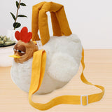Maxbell Plush Bag Adjustable Strap Cartoon Hen Crossbody Bag for Birthday Gift Party