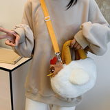 Maxbell Plush Bag Adjustable Strap Cartoon Hen Crossbody Bag for Birthday Gift Party