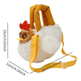Maxbell Plush Bag Adjustable Strap Cartoon Hen Crossbody Bag for Birthday Gift Party