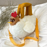 Maxbell Plush Bag Adjustable Strap Cartoon Hen Crossbody Bag for Birthday Gift Party