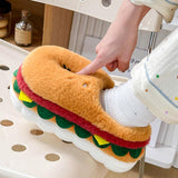 Maxbell Hamburger Winter Warm Slippers Home Shoes for New Year Apartment Living Room EU Size 36 to 37