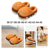 Maxbell Hamburger Winter Warm Slippers Home Shoes for New Year Apartment Living Room EU Size 36 to 37