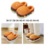 Maxbell Hamburger Winter Warm Slippers Home Shoes for New Year Apartment Living Room EU Size 36 to 37