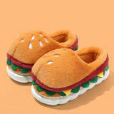Maxbell Hamburger Winter Warm Slippers Home Shoes for New Year Apartment Living Room EU Size 36 to 37
