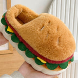 Maxbell Hamburger Winter Warm Slippers Home Shoes for New Year Apartment Living Room EU Size 38 to 39