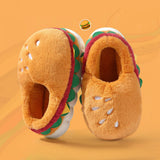 Maxbell Hamburger Winter Warm Slippers Home Shoes for New Year Apartment Living Room EU Size 40 to 41