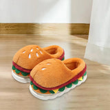 Maxbell Hamburger Winter Warm Slippers Home Shoes for New Year Apartment Living Room EU Size 42 to 43