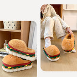 Maxbell Hamburger Winter Warm Slippers Home Shoes for New Year Apartment Living Room EU Size 42 to 43