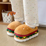 Maxbell Hamburger Winter Warm Slippers Home Shoes for New Year Apartment Living Room EU Size 42 to 43