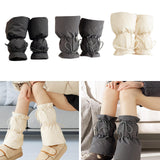 Maxbell Women Winter Padded Puffer Leg Warmers Warm Lightweight Thickened Leg Covers Black