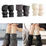 Maxbell Women Winter Padded Puffer Leg Warmers Warm Lightweight Thickened Leg Covers Black