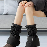 Maxbell Women Winter Padded Puffer Leg Warmers Warm Lightweight Thickened Leg Covers Black