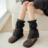 Maxbell Women Winter Padded Puffer Leg Warmers Warm Lightweight Thickened Leg Covers Black