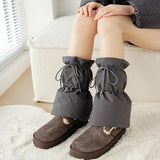 Maxbell Women Winter Padded Puffer Leg Warmers Warm Lightweight Thickened Leg Covers Gray