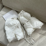 Maxbell Women Winter Padded Puffer Leg Warmers Warm Lightweight Thickened Leg Covers White