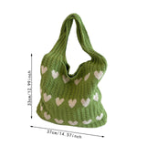 Maxbell Women's Shoulder Bag Lady Pouch Knitted Tote Bag for Outdoor Travel Birthday Green