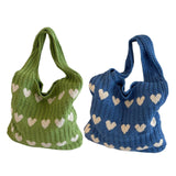 Maxbell Women's Shoulder Bag Lady Pouch Knitted Tote Bag for Outdoor Travel Birthday Green