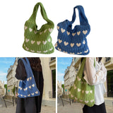 Maxbell Women's Shoulder Bag Lady Pouch Knitted Tote Bag for Outdoor Travel Birthday Green