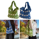Maxbell Women's Shoulder Bag Lady Pouch Knitted Tote Bag for Outdoor Travel Birthday Green