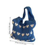Maxbell Women's Shoulder Bag Lady Pouch Knitted Tote Bag for Outdoor Travel Birthday Blue