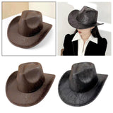 Maxbell Western Cowboy Hat Headwear Dress up Wide Brim for Party Holiday Performance Coffee