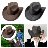 Maxbell Western Cowboy Hat Headwear Dress up Wide Brim for Party Holiday Performance Coffee