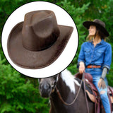 Maxbell Western Cowboy Hat Headwear Dress up Wide Brim for Party Holiday Performance Coffee
