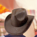 Maxbell Western Cowboy Hat Headwear Dress up Wide Brim for Party Holiday Performance Coffee