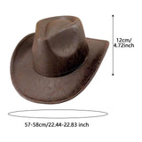 Maxbell Western Cowboy Hat Headwear Dress up Wide Brim for Party Holiday Performance Coffee