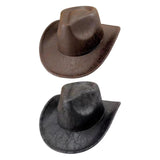 Maxbell Western Cowboy Hat Headwear Dress up Wide Brim for Party Holiday Performance Coffee