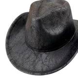 Maxbell Western Cowboy Hat Headwear Dress up Wide Brim for Party Holiday Performance Black