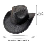 Maxbell Western Cowboy Hat Headwear Dress up Wide Brim for Party Holiday Performance Black