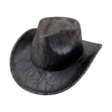 Maxbell Western Cowboy Hat Headwear Dress up Wide Brim for Party Holiday Performance Black