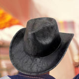 Maxbell Western Cowboy Hat Headwear Dress up Wide Brim for Party Holiday Performance Black