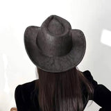 Maxbell Western Cowboy Hat Headwear Dress up Wide Brim for Party Holiday Performance Black