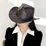 Maxbell Western Cowboy Hat Headwear Dress up Wide Brim for Party Holiday Performance Black