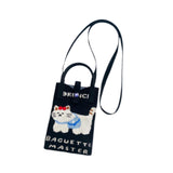 Maxbell Women Knitted Phone Bag Cute Cat Pattern Mini Handbag for Party Street Beach