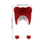 Maxbell Bear Ears Trapper Hat Stylish Ear Protection Hat for Climbing Biking Skating Red